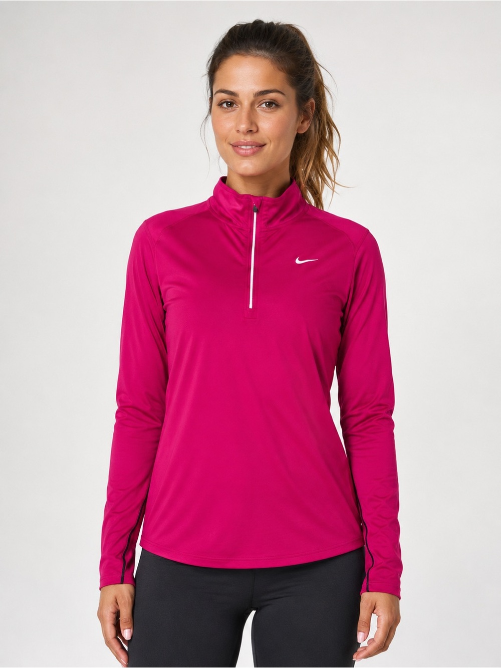 Nike Dri-FIT Women's Quarter-Zip Pullover Sweater Pink Size Medium